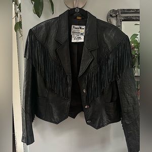 Pioneer Wear Vintage Leather Jacket Fringe
